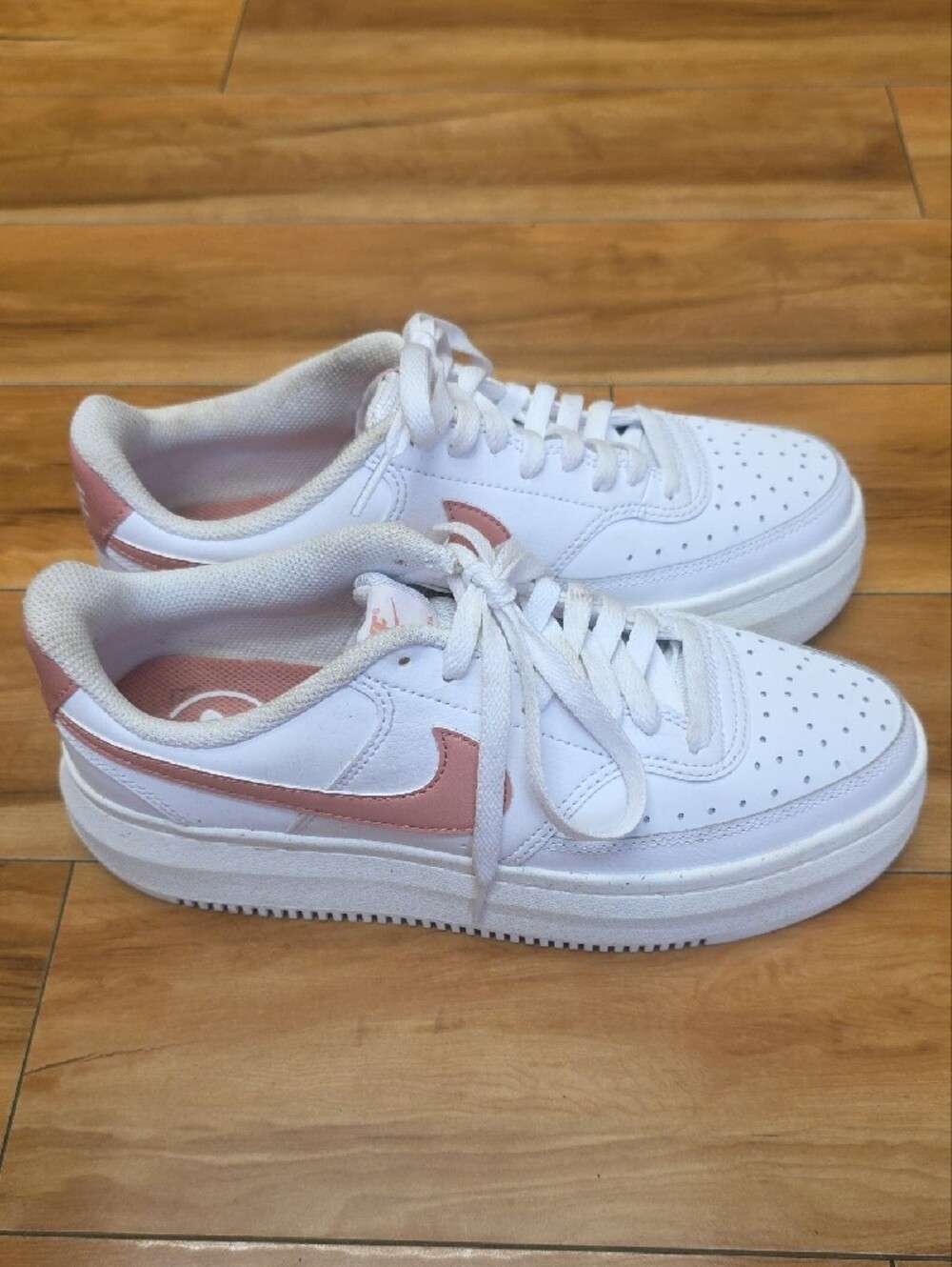 Nike Court Vision Alta Platform Sneakers White Pink Women's Size 9.5 - Picture 3 of 15